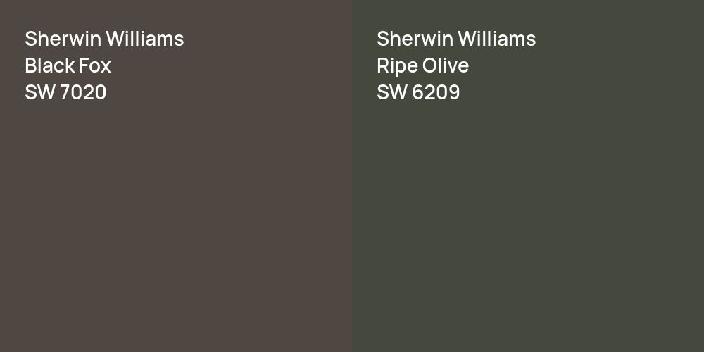 Sherwin Williams Black Fox vs. Sherwin Williams Ripe Olive