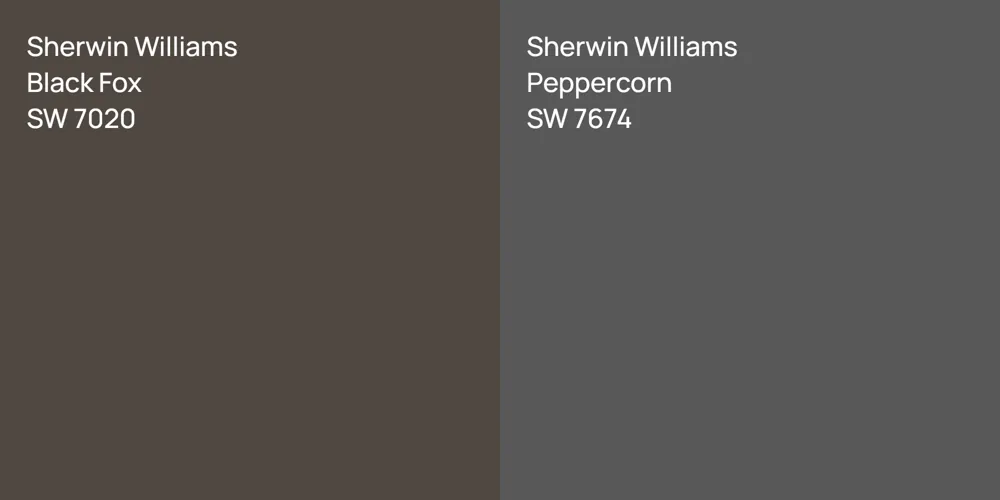 Sherwin Williams Black Fox vs. Sherwin Williams Peppercorn