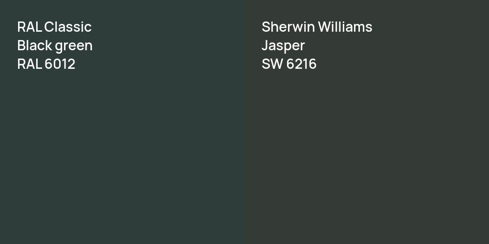 RAL Classic  Black green vs. Sherwin Williams Jasper