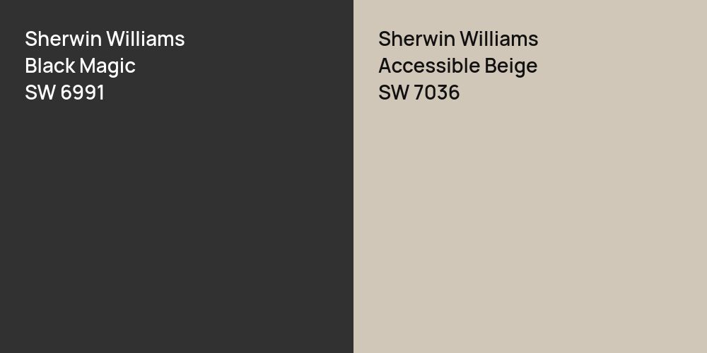 Sherwin Williams Black Magic vs. Sherwin Williams Accessible Beige