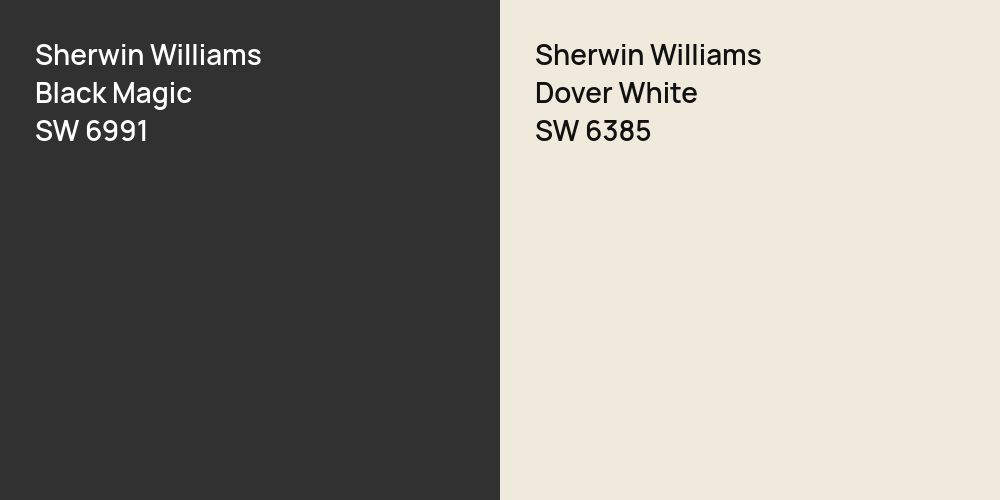 Sherwin Williams Black Magic vs. Sherwin Williams Dover White