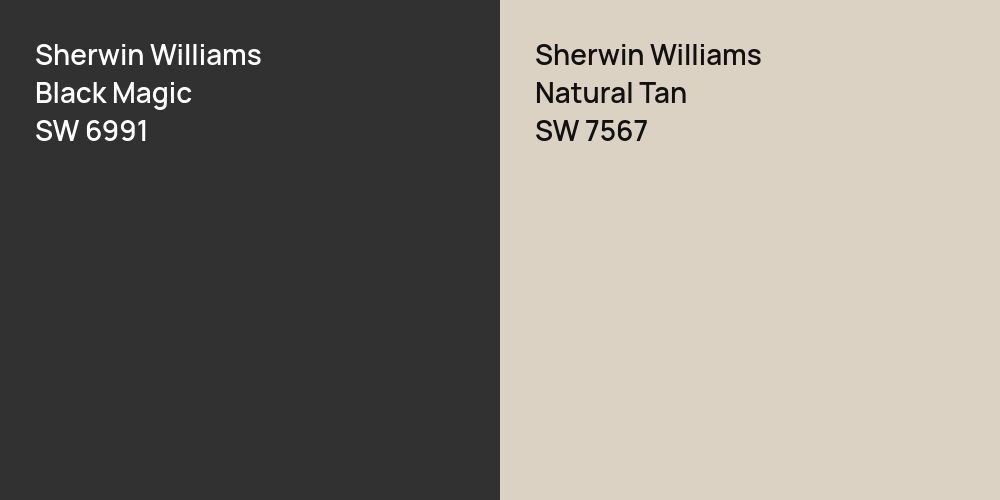 Sherwin Williams Black Magic vs. Sherwin Williams Natural Tan