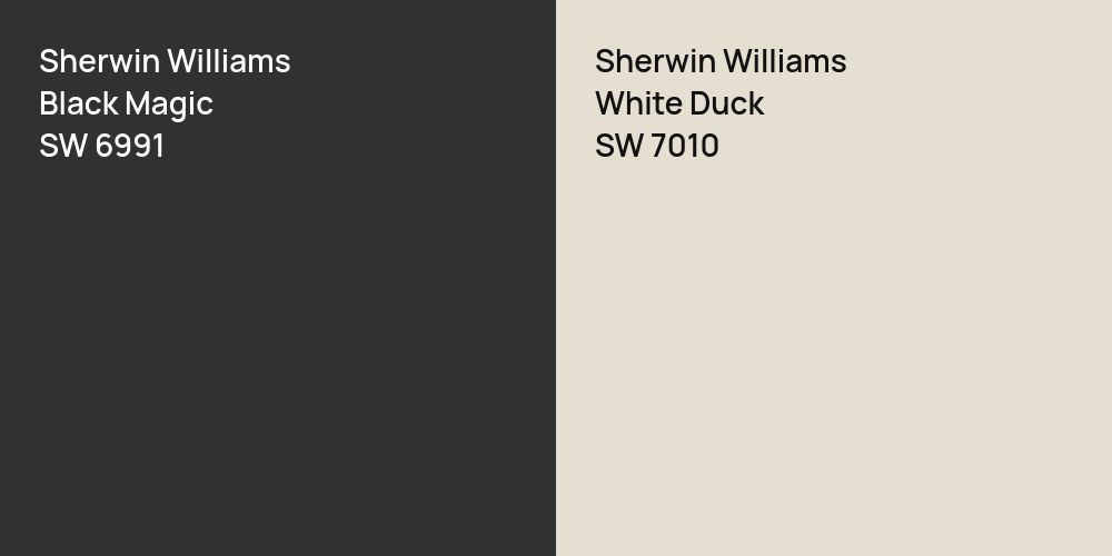 Sherwin Williams Black Magic vs. Sherwin Williams White Duck