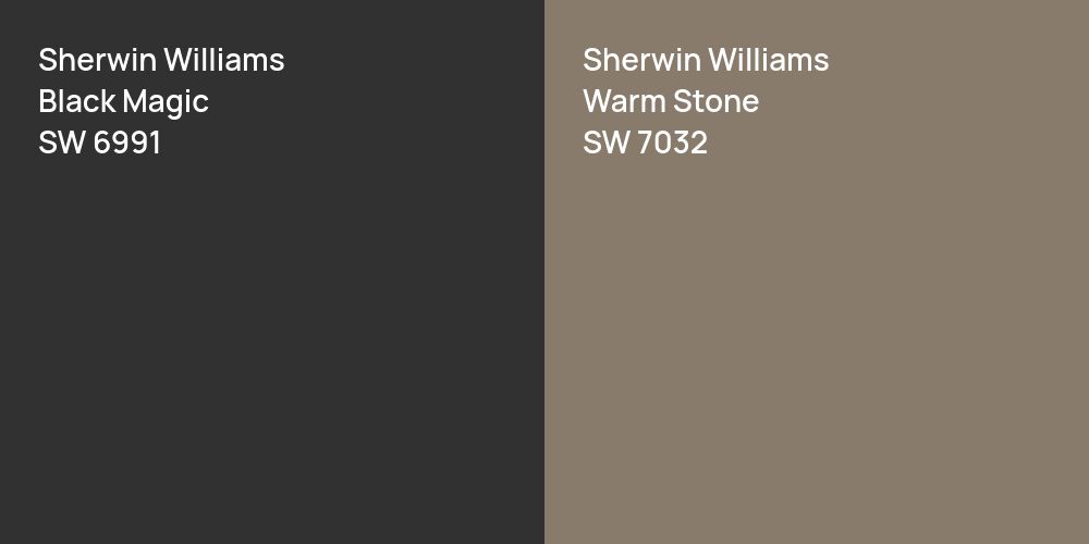 Sherwin Williams Black Magic vs. Sherwin Williams Warm Stone