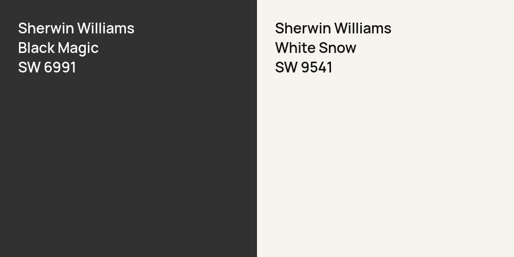 Sherwin Williams Black Magic vs. Sherwin Williams White Snow