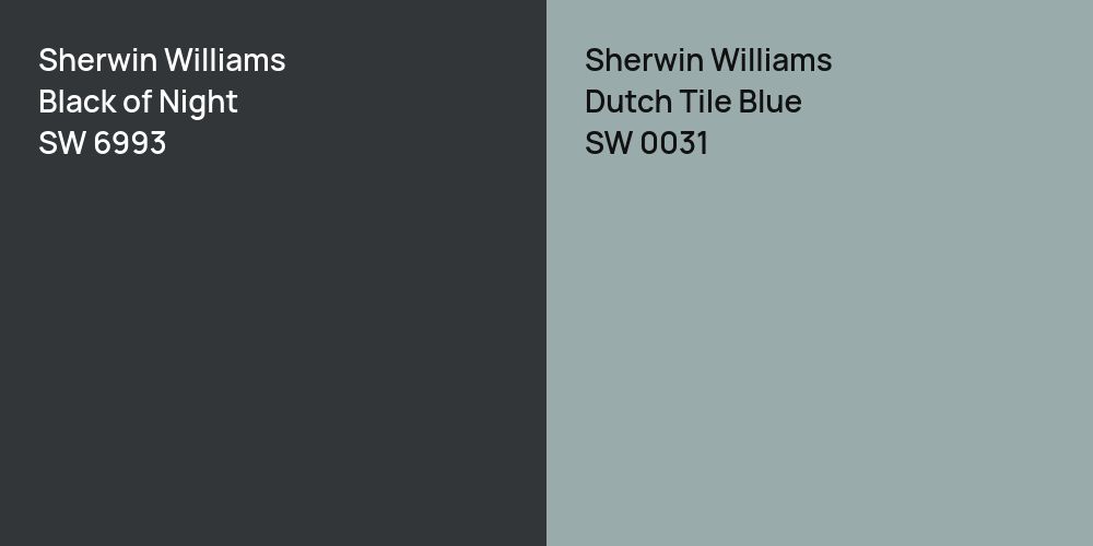 Sherwin Williams Black of Night vs. Sherwin Williams Dutch Tile Blue