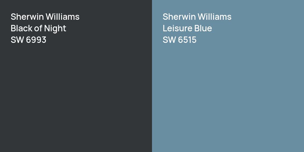 Sherwin Williams Black of Night vs. Sherwin Williams Leisure Blue