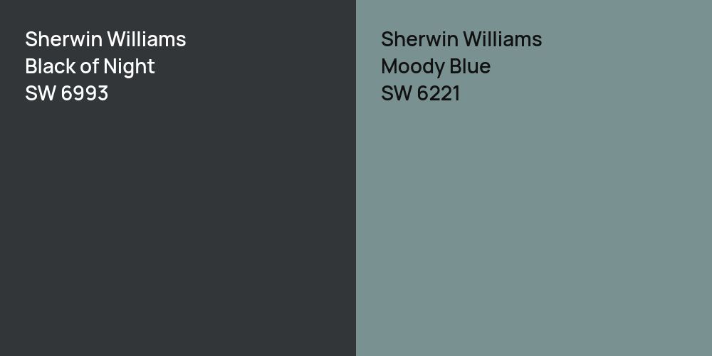 Sherwin Williams Black of Night vs. Sherwin Williams Moody Blue