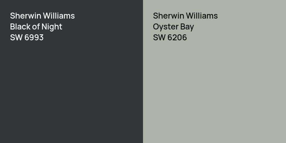 Sherwin Williams Black of Night vs. Sherwin Williams Oyster Bay