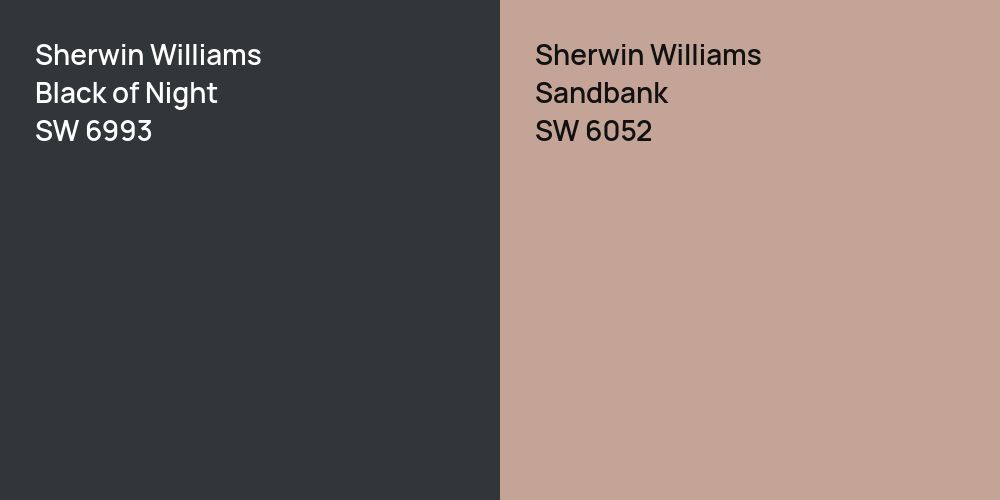 Sherwin Williams Black of Night vs. Sherwin Williams Sandbank