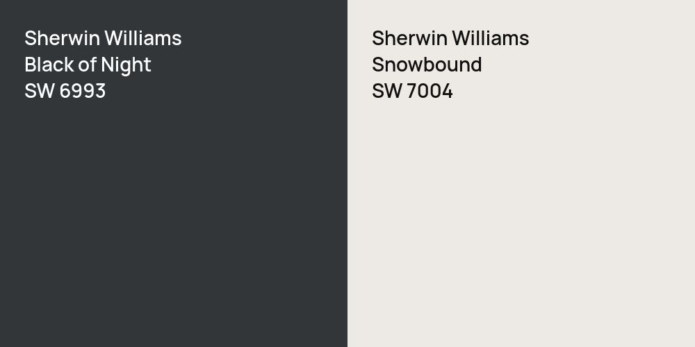 Sherwin Williams Black of Night vs. Sherwin Williams Snowbound