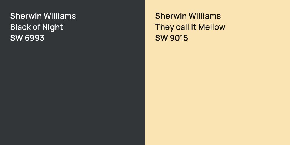 Sherwin Williams Black of Night vs. Sherwin Williams They call it Mellow