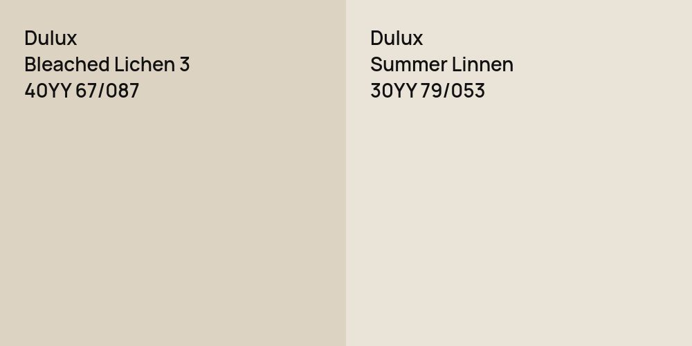 Dulux Bleached Lichen 3 vs. Dulux Summer Linnen