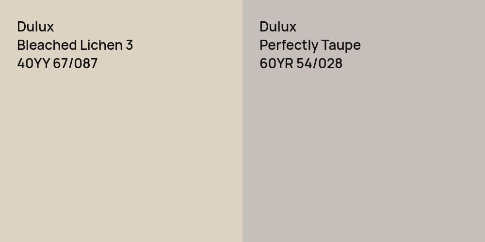 Dulux Bleached Lichen 3 vs. Dulux Perfectly Taupe