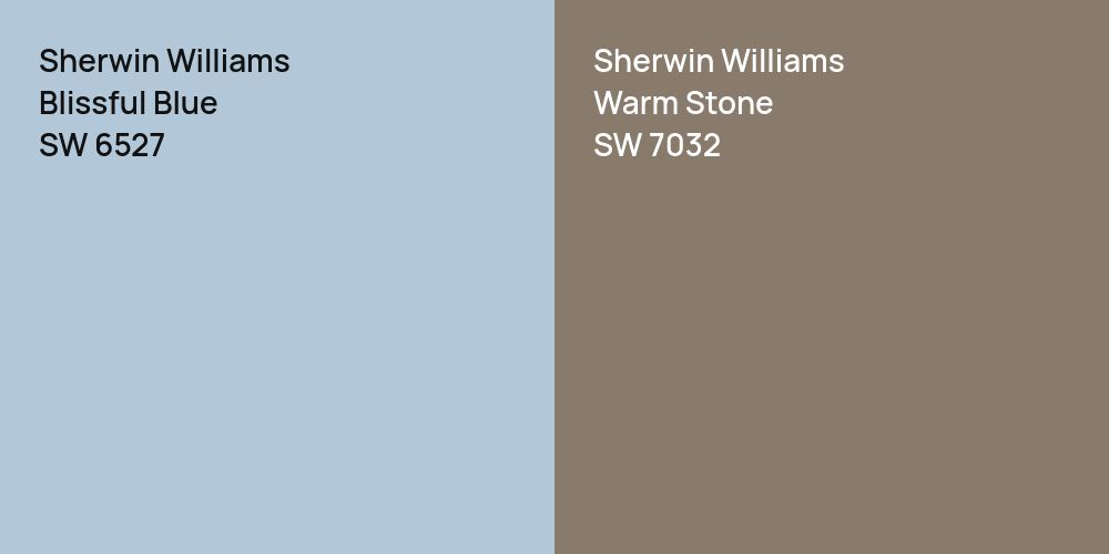 Sherwin Williams Blissful Blue vs. Sherwin Williams Warm Stone