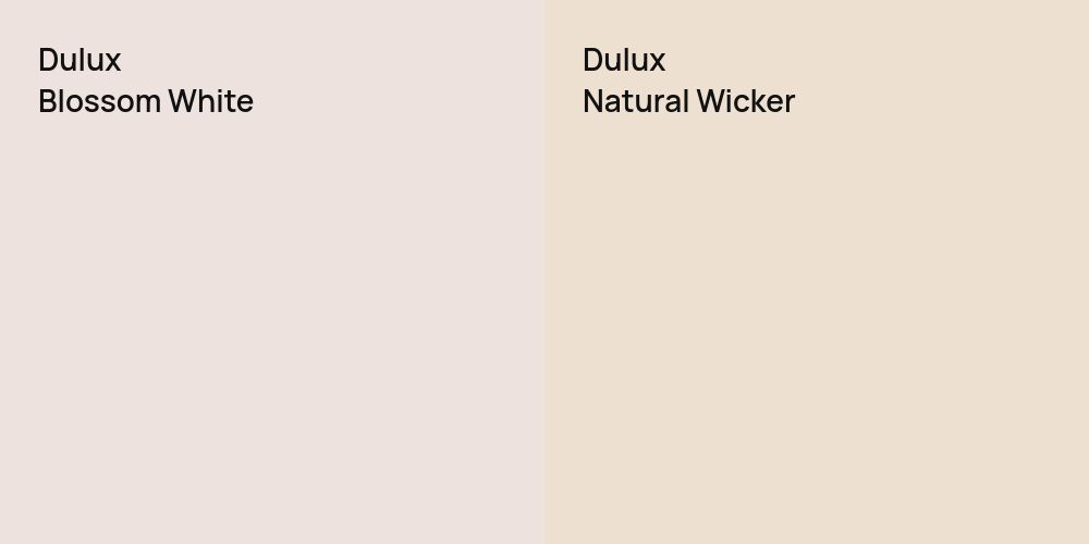 Dulux Blossom White vs. Dulux Natural Wicker