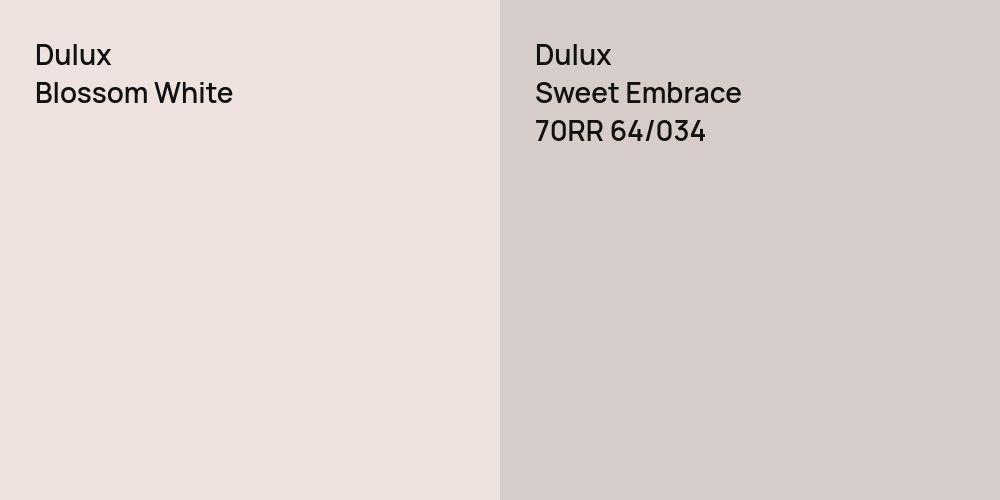 Dulux Blossom White vs. Dulux Sweet Embrace