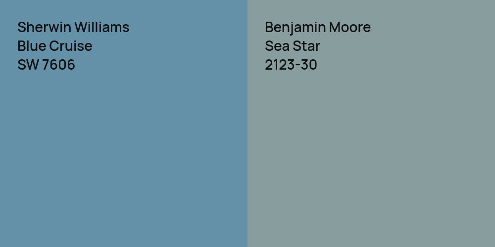 Sherwin Williams Blue Cruise vs. Benjamin Moore Sea Star