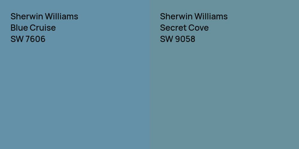 Sherwin Williams Blue Cruise vs. Sherwin Williams Secret Cove