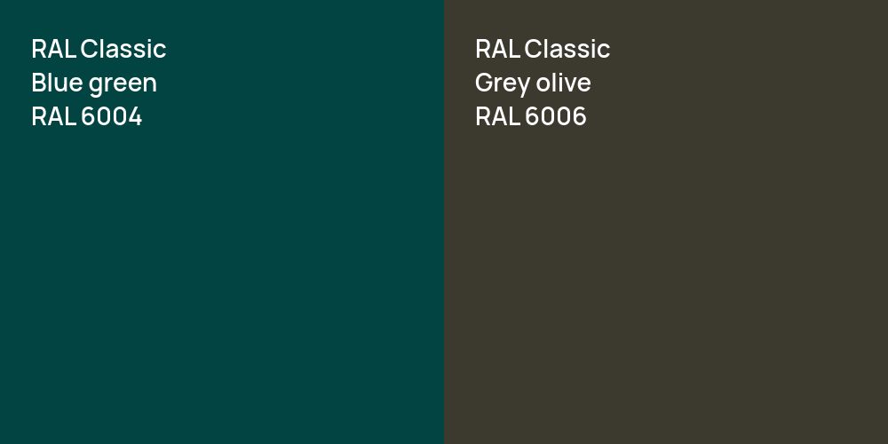 RAL Classic  Blue green vs. RAL Classic  Grey olive