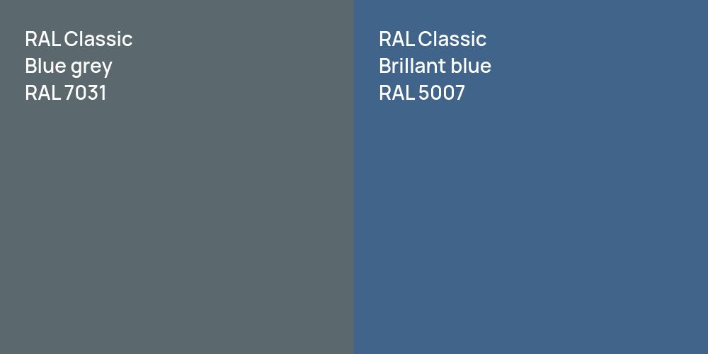 RAL Classic  Blue grey vs. RAL Classic Brillant blue