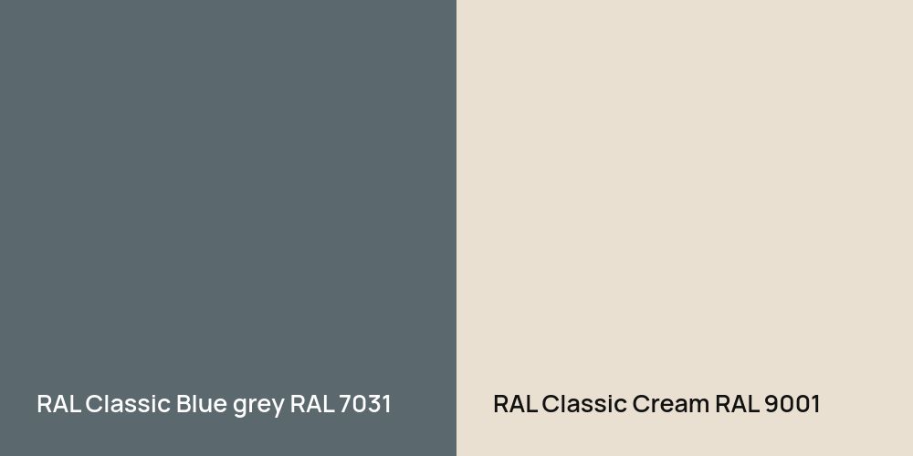 RAL Classic  Blue grey vs. RAL Classic  Cream