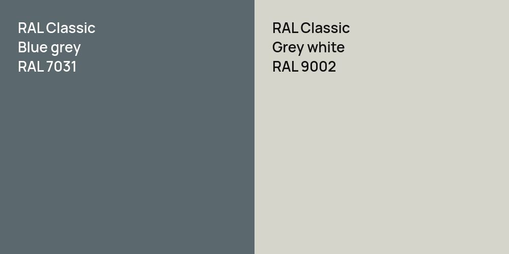 RAL Classic  Blue grey vs. RAL Classic  Grey white