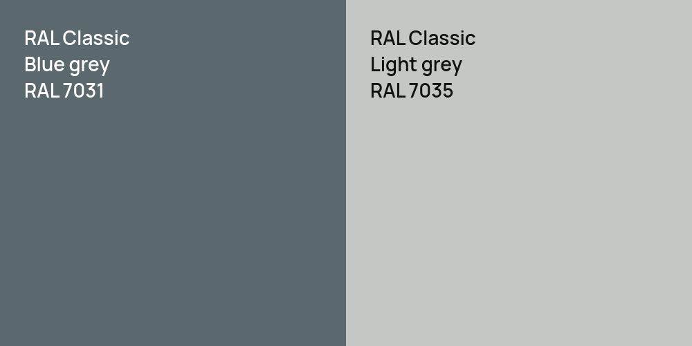 RAL Classic  Blue grey vs. RAL Classic  Light grey