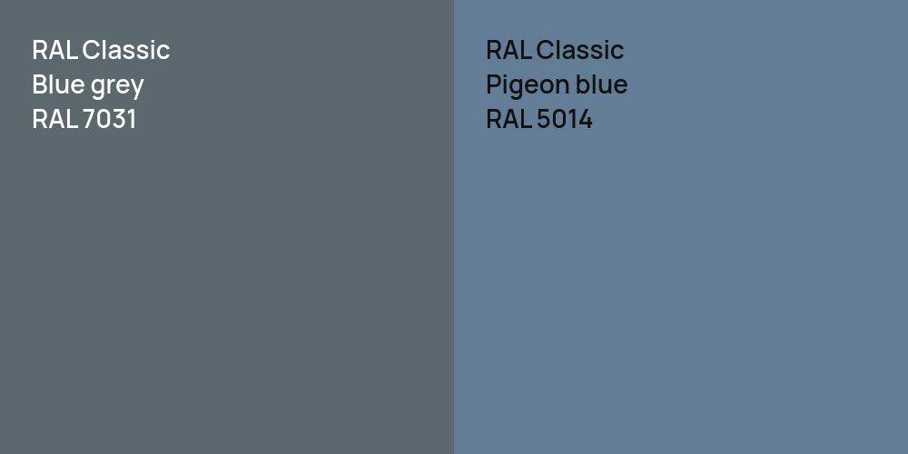 RAL Classic  Blue grey vs. RAL Classic Pigeon blue