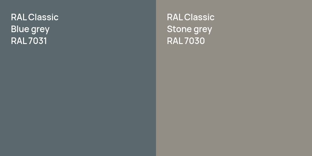 RAL Classic  Blue grey vs. RAL Classic  Stone grey