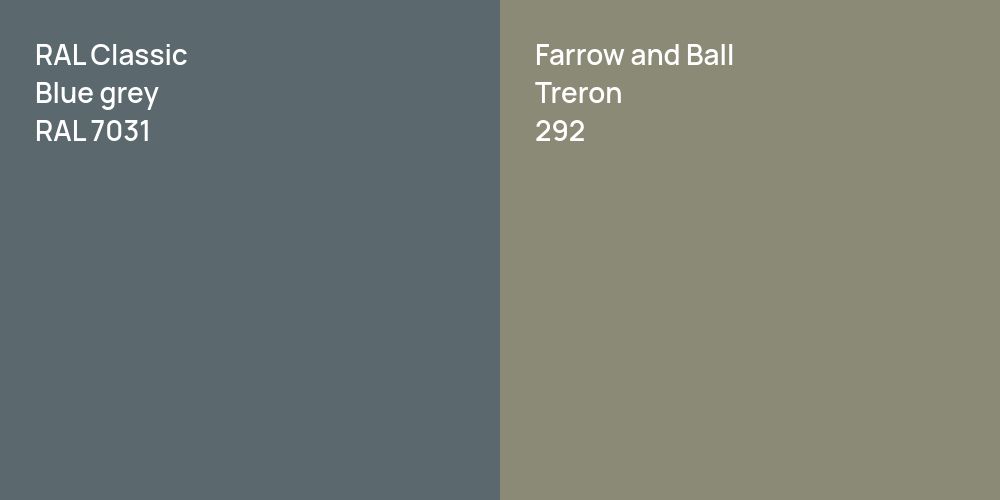 RAL Classic  Blue grey vs. Farrow and Ball Treron