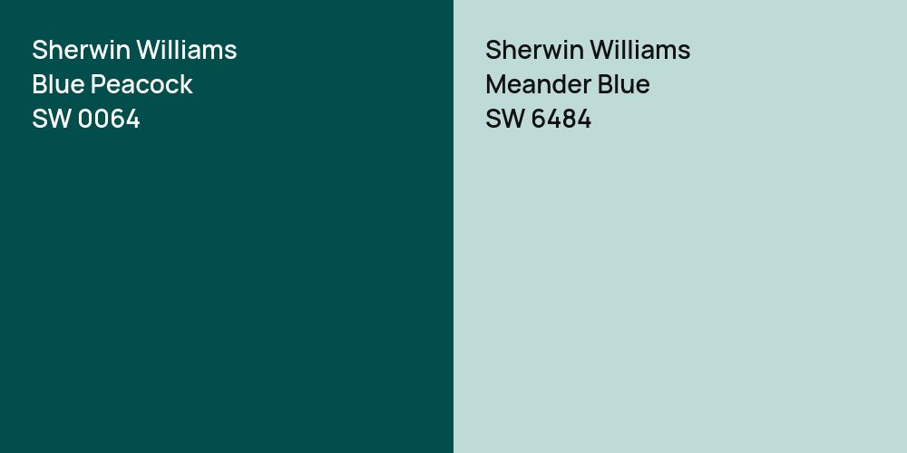 Sherwin Williams Blue Peacock vs. Sherwin Williams Meander Blue