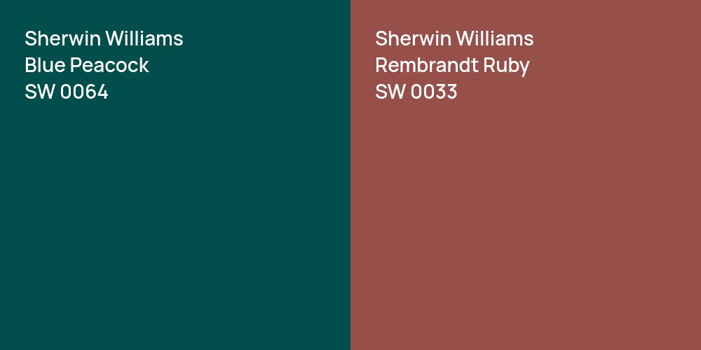 Sherwin Williams Blue Peacock vs. Sherwin Williams Rembrandt Ruby