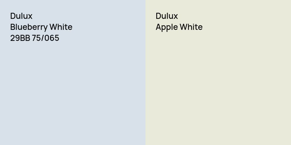 Dulux Blueberry White vs. Dulux Apple White