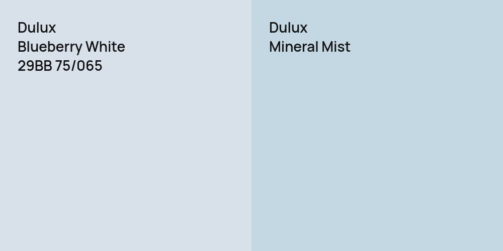 Dulux Blueberry White vs. Dulux Mineral Mist