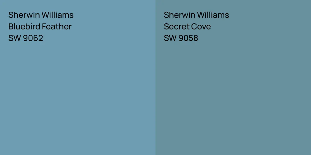 Sherwin Williams Bluebird Feather vs. Sherwin Williams Secret Cove