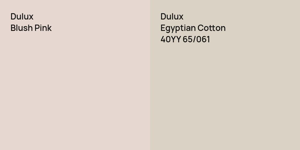 Dulux Blush Pink vs. Dulux Egyptian Cotton