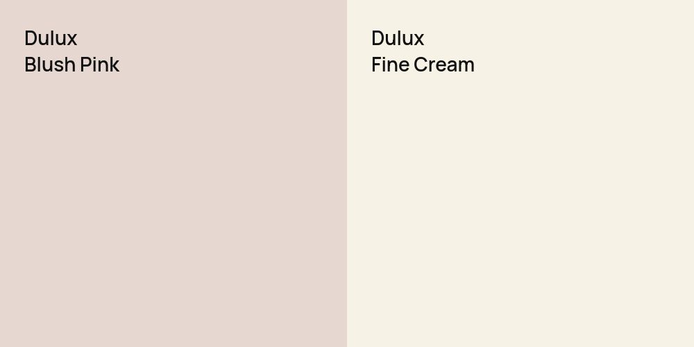 Dulux Blush Pink vs. Dulux Fine Cream