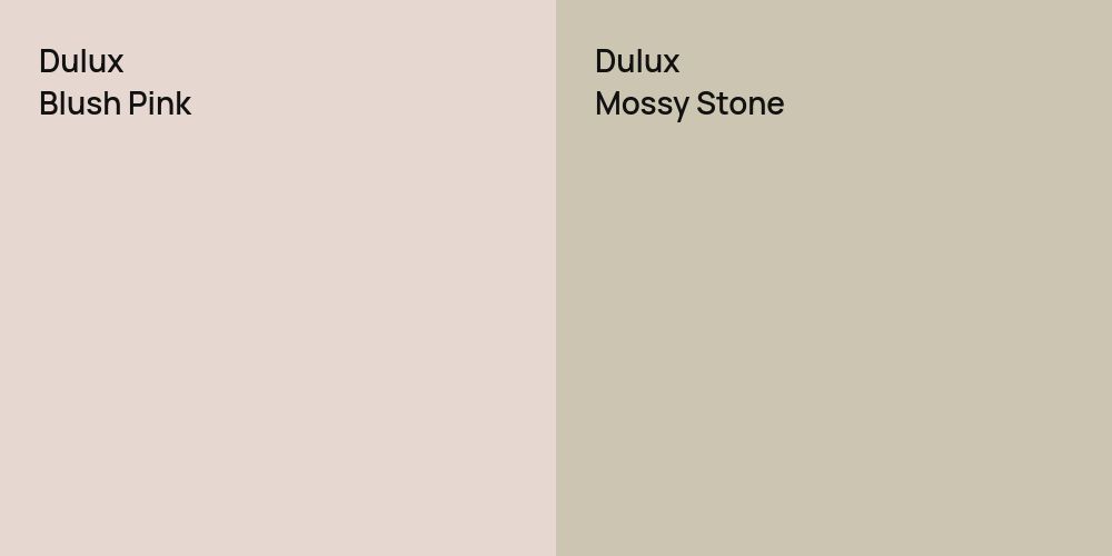 Dulux Blush Pink vs. Dulux Mossy Stone