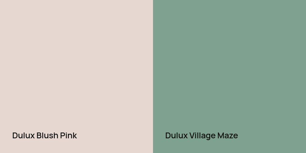 Dulux Blush Pink vs. Dulux Village Maze