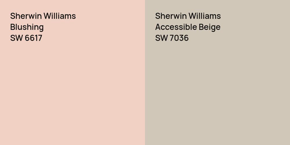 Sherwin Williams Blushing vs. Sherwin Williams Accessible Beige