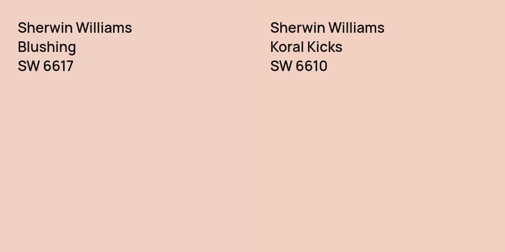 Sherwin Williams Blushing vs. Sherwin Williams Koral Kicks