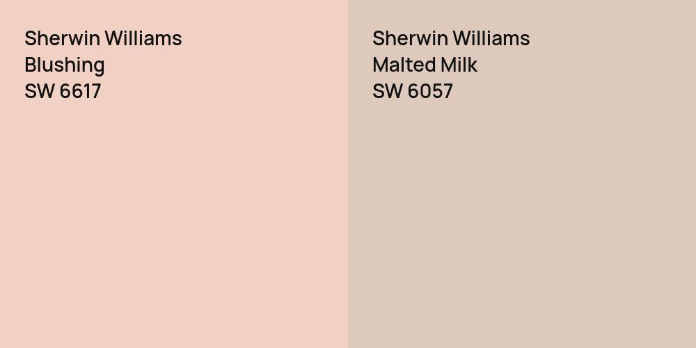 Sherwin Williams Blushing vs. Sherwin Williams Malted Milk