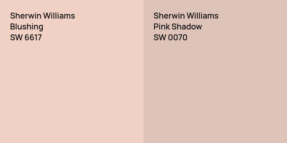 Sherwin Williams Blushing vs. Sherwin Williams Pink Shadow