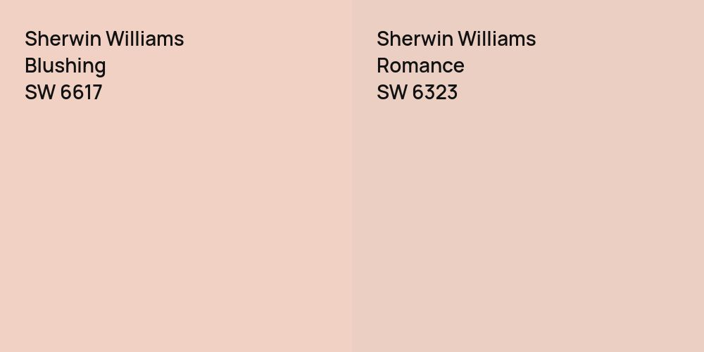 Sherwin Williams Blushing vs. Sherwin Williams Romance