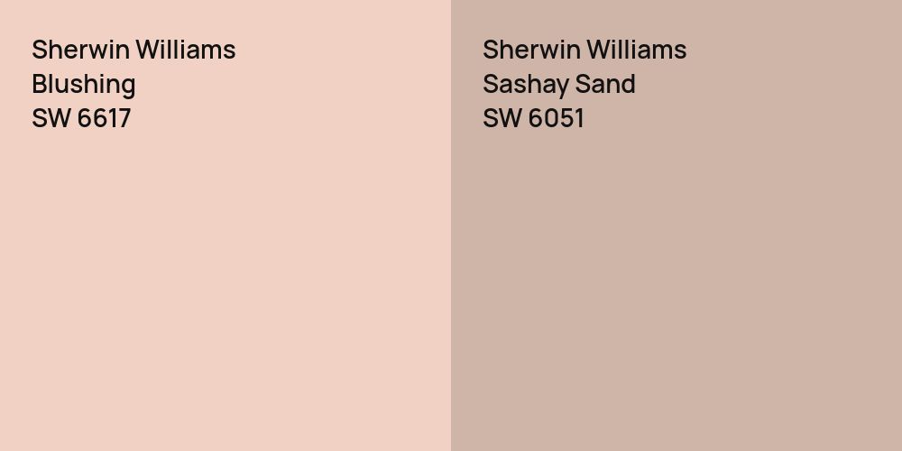 Sherwin Williams Blushing vs. Sherwin Williams Sashay Sand