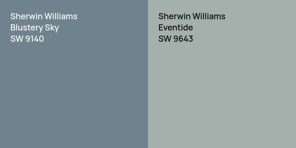 Sherwin Williams Blustery Sky vs. Sherwin Williams Eventide