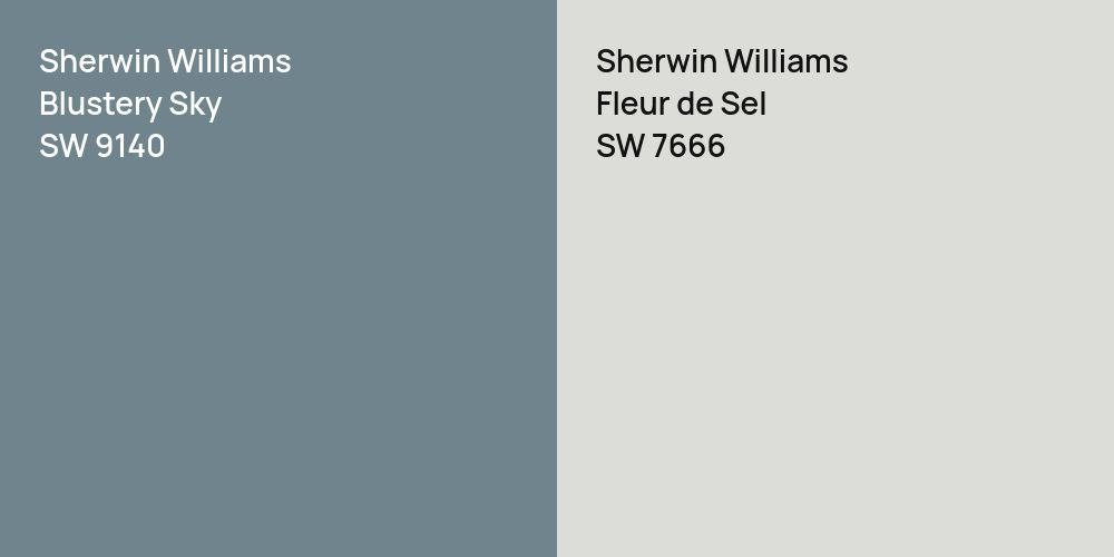 Sherwin Williams Blustery Sky vs. Sherwin Williams Fleur de Sel