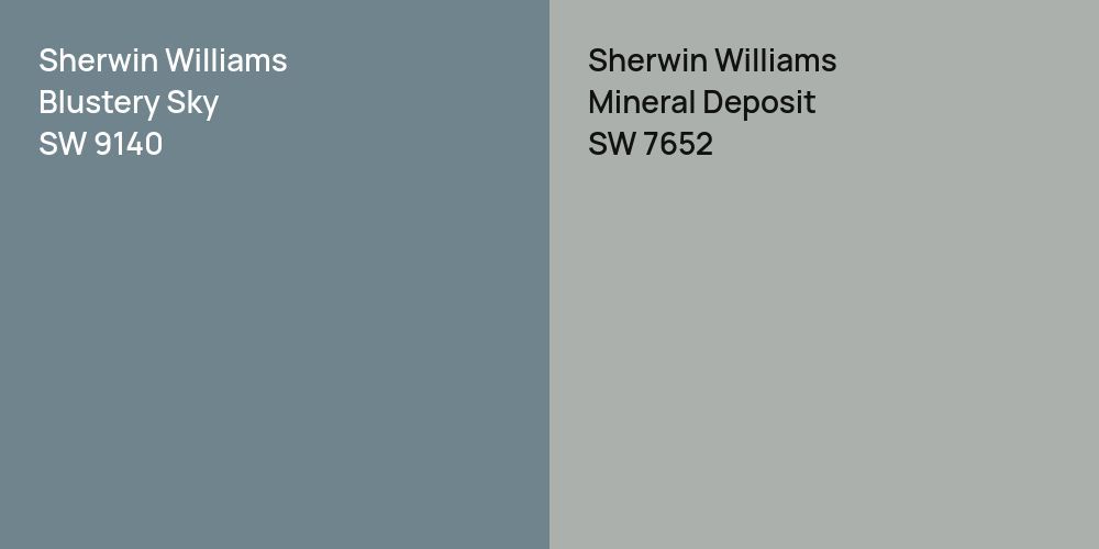 Sherwin Williams Blustery Sky vs. Sherwin Williams Mineral Deposit