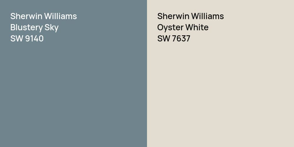 Sherwin Williams Blustery Sky vs. Sherwin Williams Oyster White